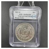 1921-D Morgan Silver Dollar ICG