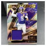 2025 Select Sparks J.J. McCarthy Purple Patch Foo.
