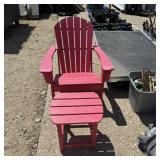 Red Composite Adirondack Style Outdoor Chair With
