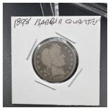 1898 Barber Silver Quarter