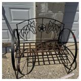 Metal Wheel Bench Horseback
