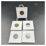 (5) Indian Head Cent Lot