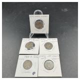 (5) Silver War Nickel Coin Lot