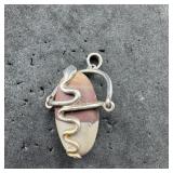 Sterling Silver Stone Pendant - 10.3 Grams Approx.