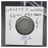 1912-d Liberty V Nickel Semi-key Date