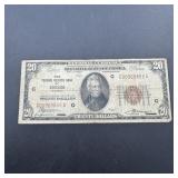 1929 $20 National Currency Note Chicago