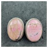 Native American Sterling Silver Pink Jasper Earrin
