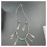 Native American Sterling Silver Turquoise Necklace