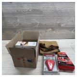 Vintage Cleaning Supplies, Baby Monitor, Burlap