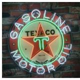 Texaco Gasoline Gas Oil Real Glass Neon Sign