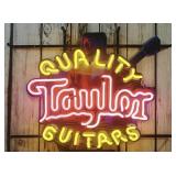 Taylor Guitars Real Glass Neon Lighted Sign
