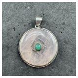 Sterling Silver Multi-stone Pendant - 9.3 Grams Ap