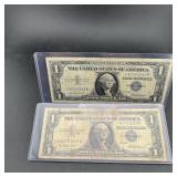 (2) 1957 Silver Certificate Star Notes