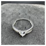Sterling Silver Solitaire Ring Size 9 1/4
