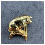 Trifari Gold Tone Cat Brooch Pin