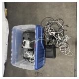 Tote with Miscellaneous Electrical Supplies