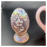Fenton Pink Cup & Egg Set