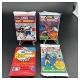(4) Sealed Packs NFL & Baseball Cards