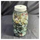 Large Mason Jar with Buttons
