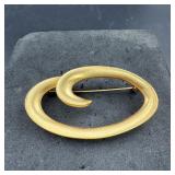 Anne Klein Gold Tone Modernist Brooch Pin