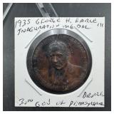 1935 George H. Earle Inauguration Medal