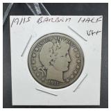 1911-s Barber Silver Half Dollar