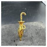 Anne Klein Gold Tone Umbrella Brooch Pin