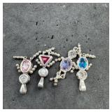 Rhinestone Figure Pendant Charms