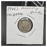 1944-s Mercury Silver Dime