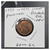 1955 Wheat Cent Poor Mans Double Die