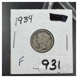 1934 Mercury Silver Dime