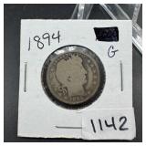 1894 Barber Quarter