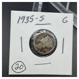 1935-S Mercury Silver Dime