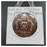 1oz Scottsdale mint stackable proof COPPER round .