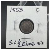 1853 Seated Liberty Half Dime