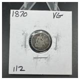 1870 Seated Liberty Half Dime