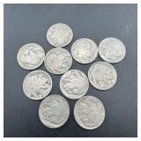 10 Buffalo Nickels