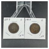 1899 & 1900 Indian Head Cents