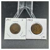 1901 & 1903 Indian Head Cents