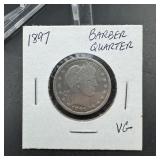 1897 Barber Silver Quarter