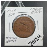 1837 Large Cent