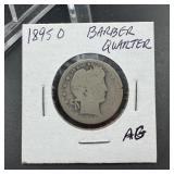 1895-O Barber Silver Quarter