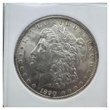 1890-o Morgan Silver Dollar In Soapbox Holder