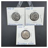 (3) Jefferson Nickels  See Photos for Dates