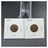 (2) Early Date Lincoln Wheat Cents  See Photos fo
