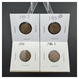 (3) 1957 P, D & S Lincoln Wheat Cents