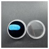 polished Genuine Tourquise  stone on gem case