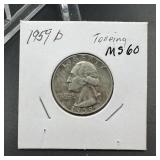 1959-D Washington Silver Quarter