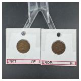 1907 & 1908 Indian Head Cents