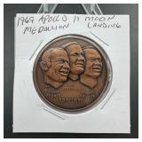 1969 Apollo 11 moon landing medallion
